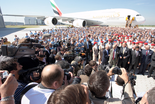 Erstauslieferung Airbus A380 an Emirates